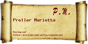 Preller Marietta névjegykártya